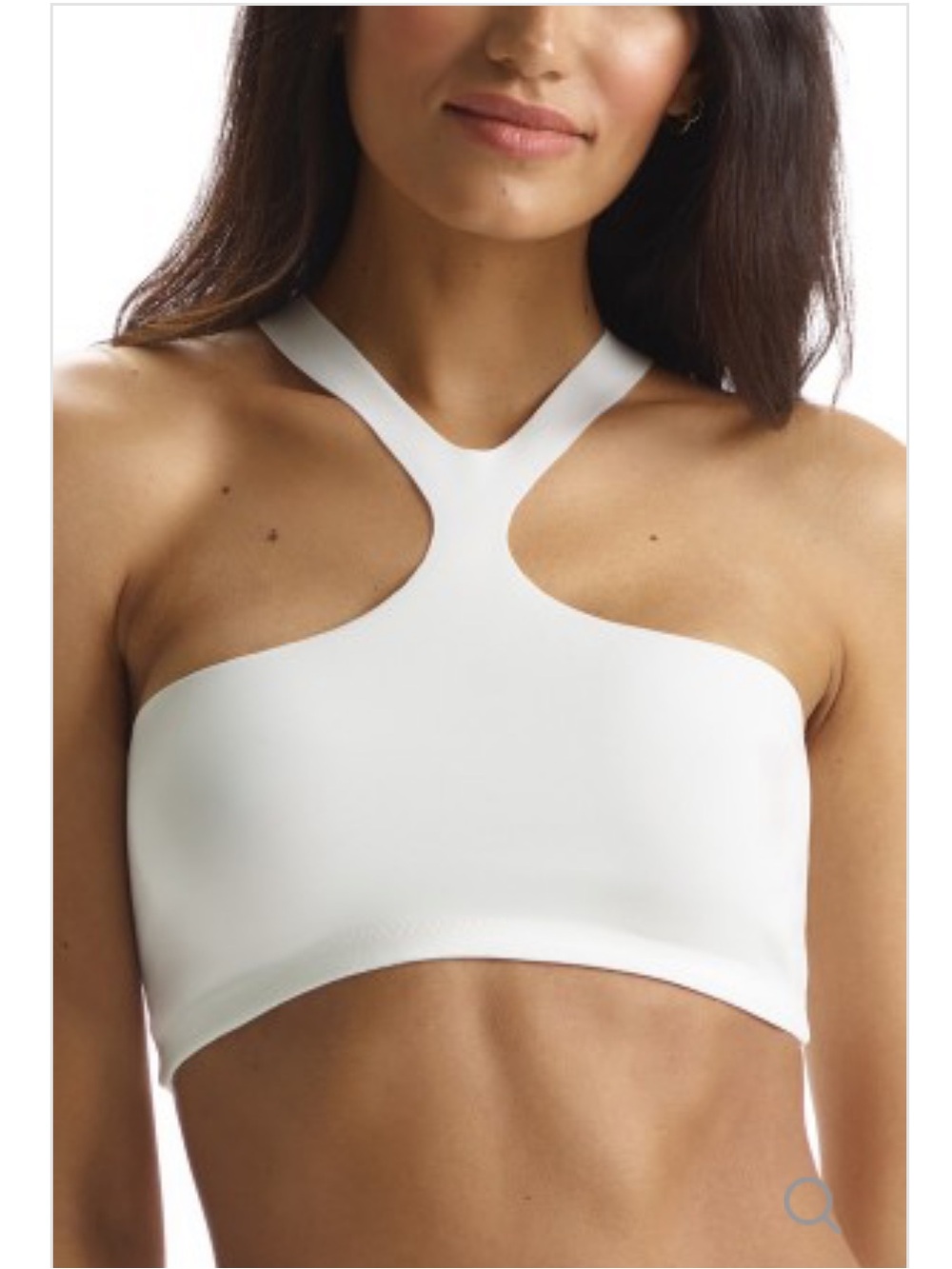 Commando White Neoprene Halter Y-Front Crop Top